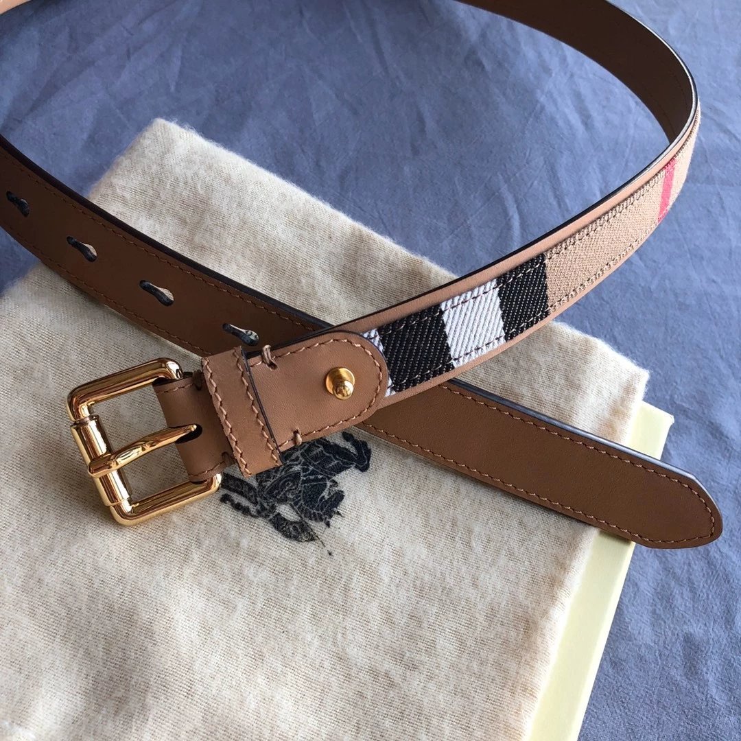 Burberry Belt Top version Original Order2.5Belt Men's Women's Universal Smooth Buckle Double-Sided Belt bt Plaid Belt Women's tb Imported Cowhide Pure Original Leather Double-Sided Top Layer Leather b Home Ribbon Skirt Double g Belt g Jiakuqi