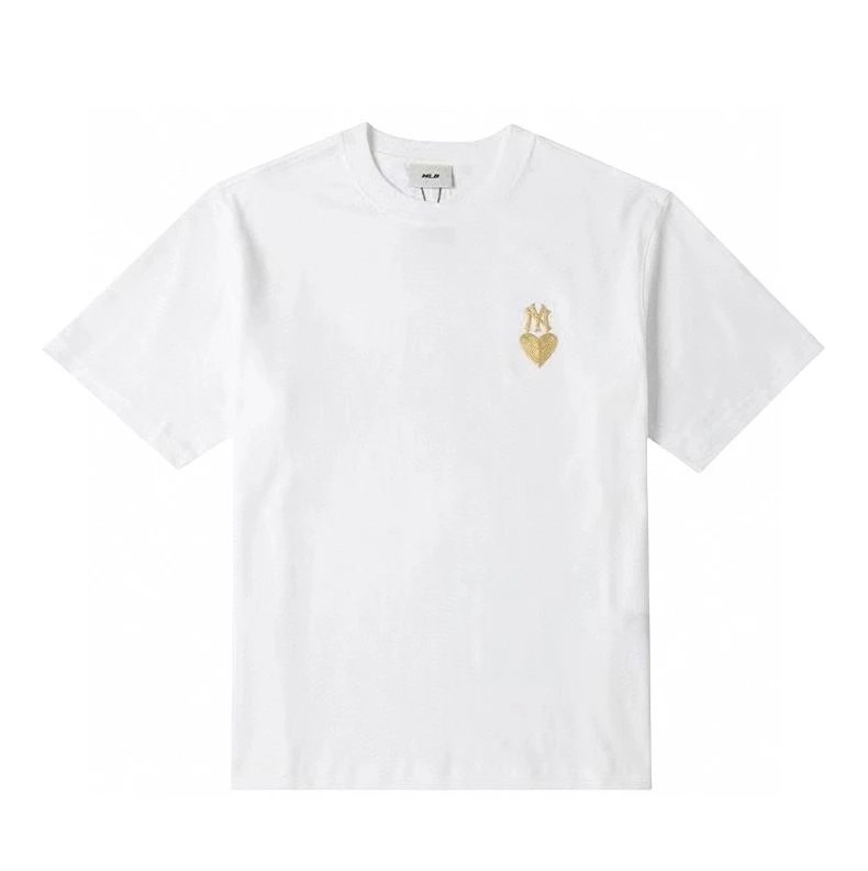 MLB T-shirt Top Version Men and Women Couple round Neck T T-shirt Love Series Solid Color Simple Short Sleeve24Summer New