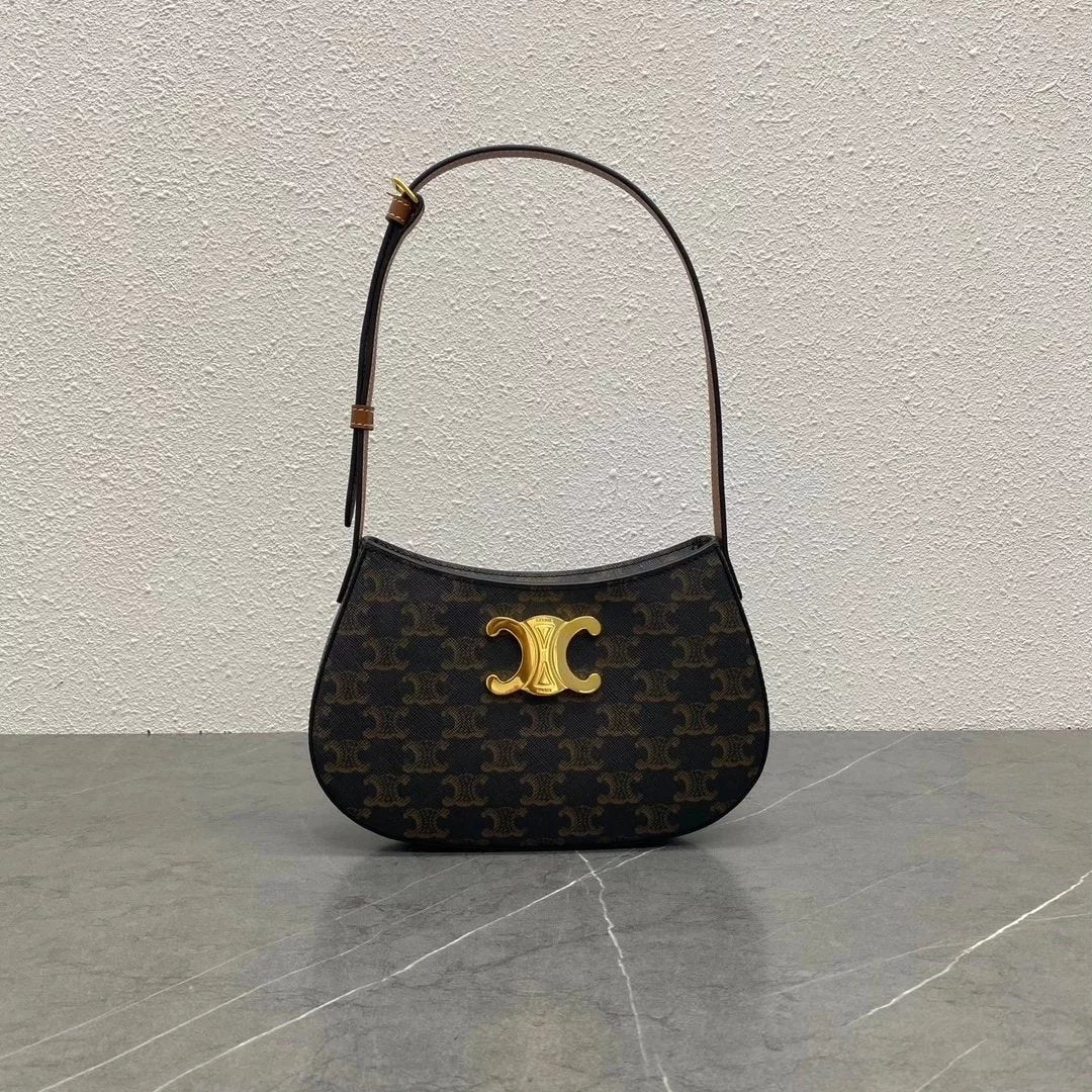 Celine women's bag Top version 【Original Genuine Goods Leather】New2024New Year Limited New TILLY Handbag Arc De Triomphe hobo Underarm bag Tilly Underarm Bag Backpack Shoulder Bag115703