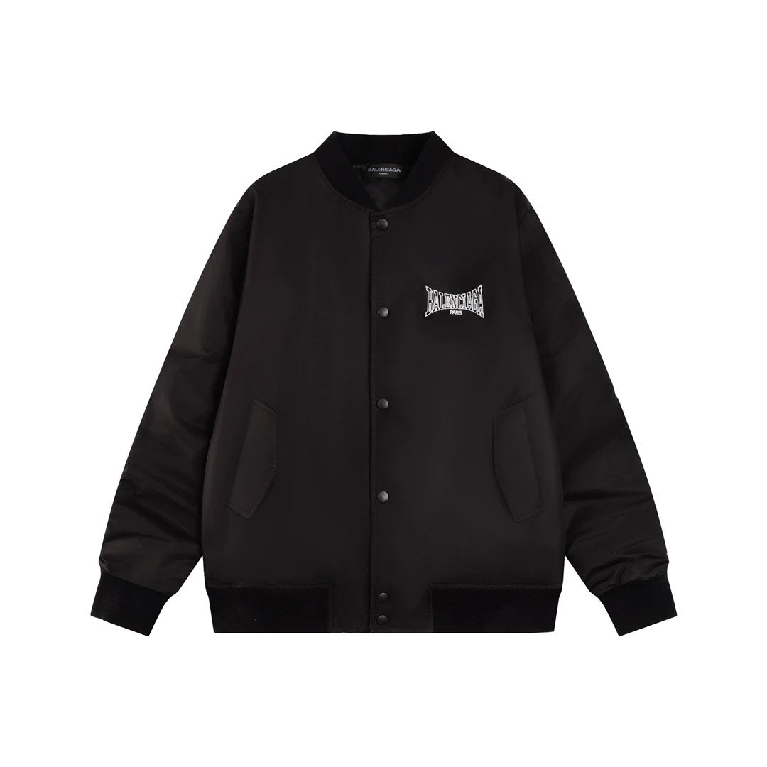 Balenciaga Down Jacket Embroidery logo Baseball Jacket Cotton Coat Casual Loose Versatile Stand Collar Sportswear24Ss Autumn and Winter New Products