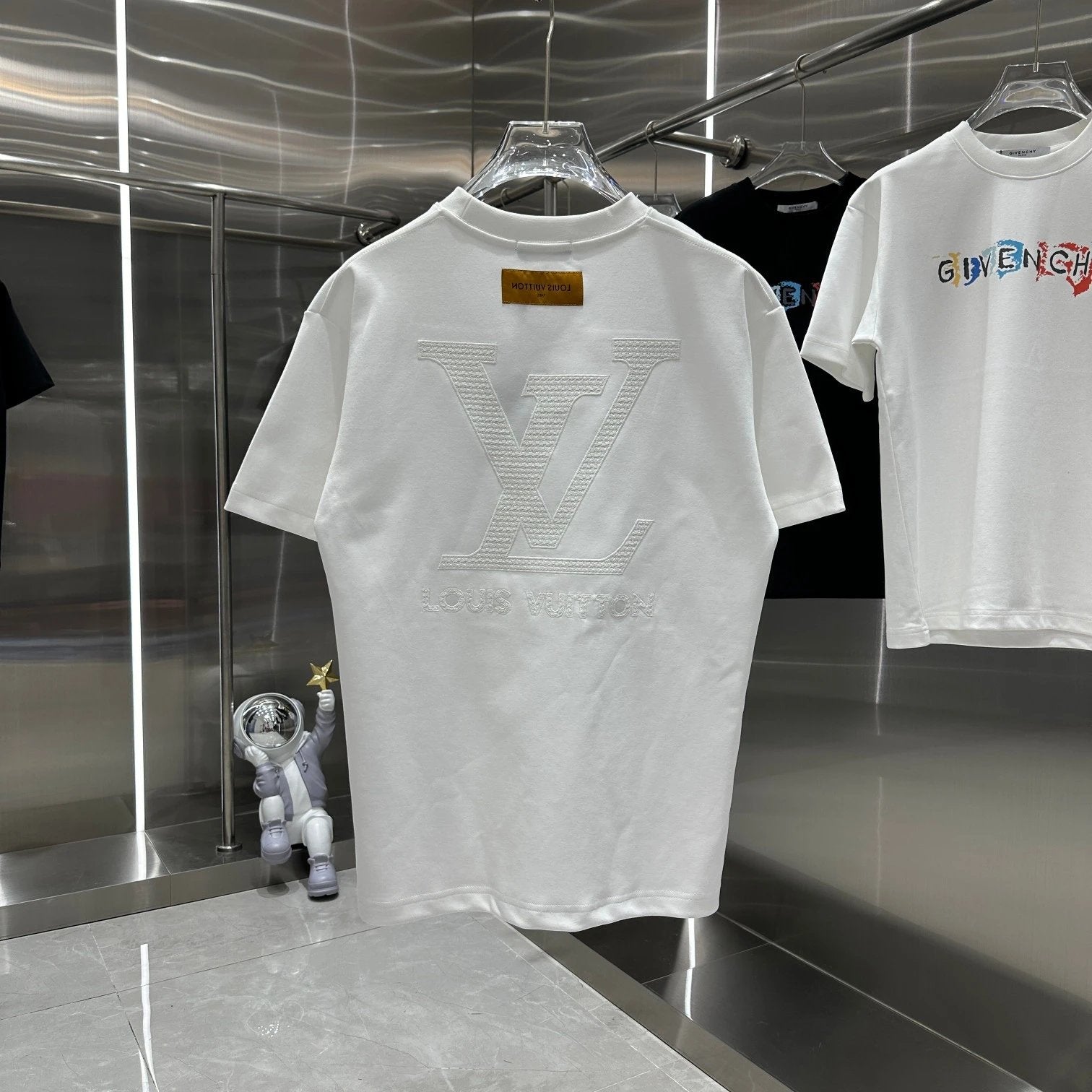 Louis Vuitton LV T-shirt Back Cross Stitch Embroidery logo round Neck Short Sleeve25ss New Pure Cotton Unisex Style T T-shirt OS Loose Fit Base Shirt Top Half Sleeve T-Shirt