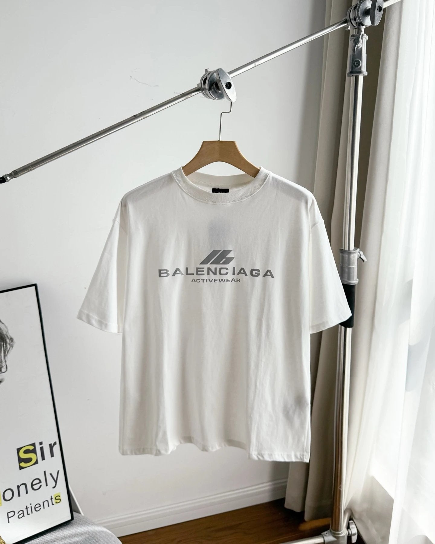 Balenciaga T-shirt Chest Letter Print logo round Neck Short Sleeve25ss New Pure Cotton Unisex Style T T-shirt OS Loose Fit Base Shirt Top Half Sleeve T-Shirt