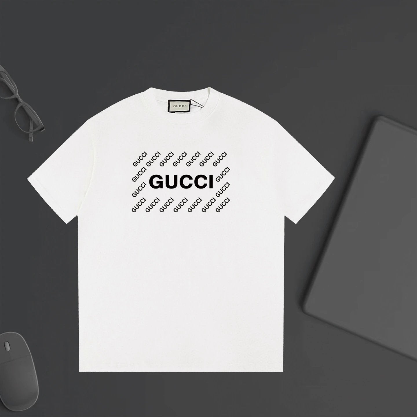 Gucci T-shirt Chest Brand Letter Print logo round Neck Short Sleeve25ss New pure cotton T Unisex T-Shirt OS Loose Fit Base Shirt Top Half Sleeve T-Shirt
