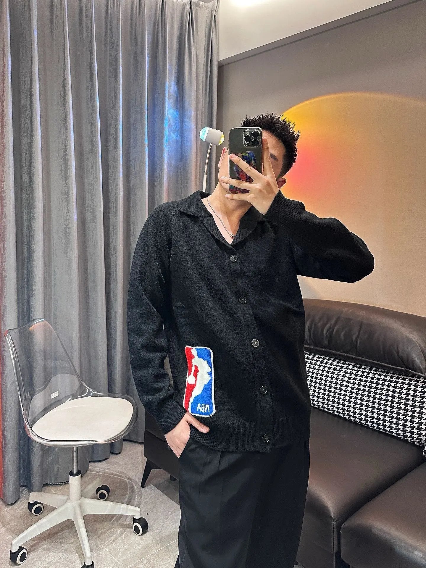 Louis Vuitton LV Sweater NBA Turn-down Collar Cardigan Sweater Unisex Jacket