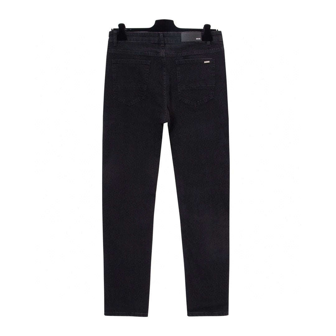 Amiri Jeans Front body diamond patch embellishment logo25ss Spring Summer New Straight Loose Slim Fit Jeans Unisex Long Pants