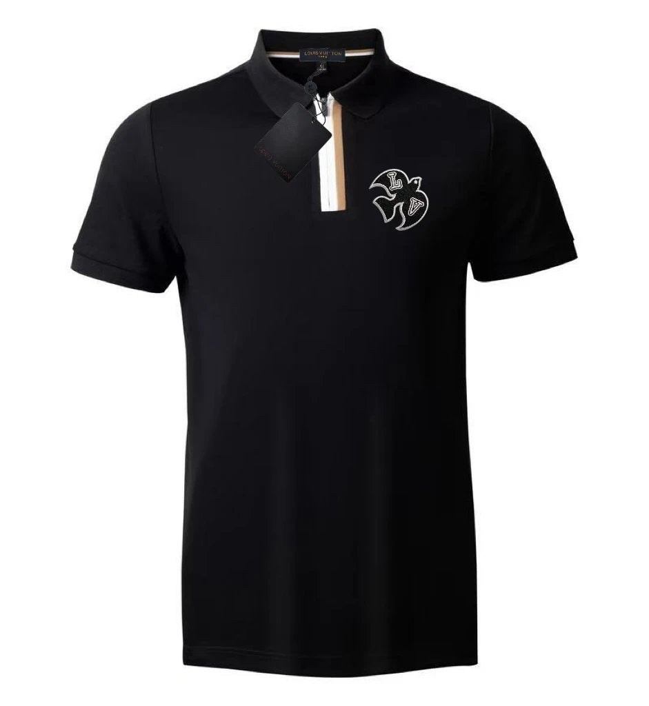 Louis Vuitton LV T-shirt Chest Bird Pattern Print logoPOLO Shirt Lapel Short Sleeve25ss New Unisex Summer Short Sleeve OS Loose T Business Half Sleeve Shirt Plus Size T-Shirt