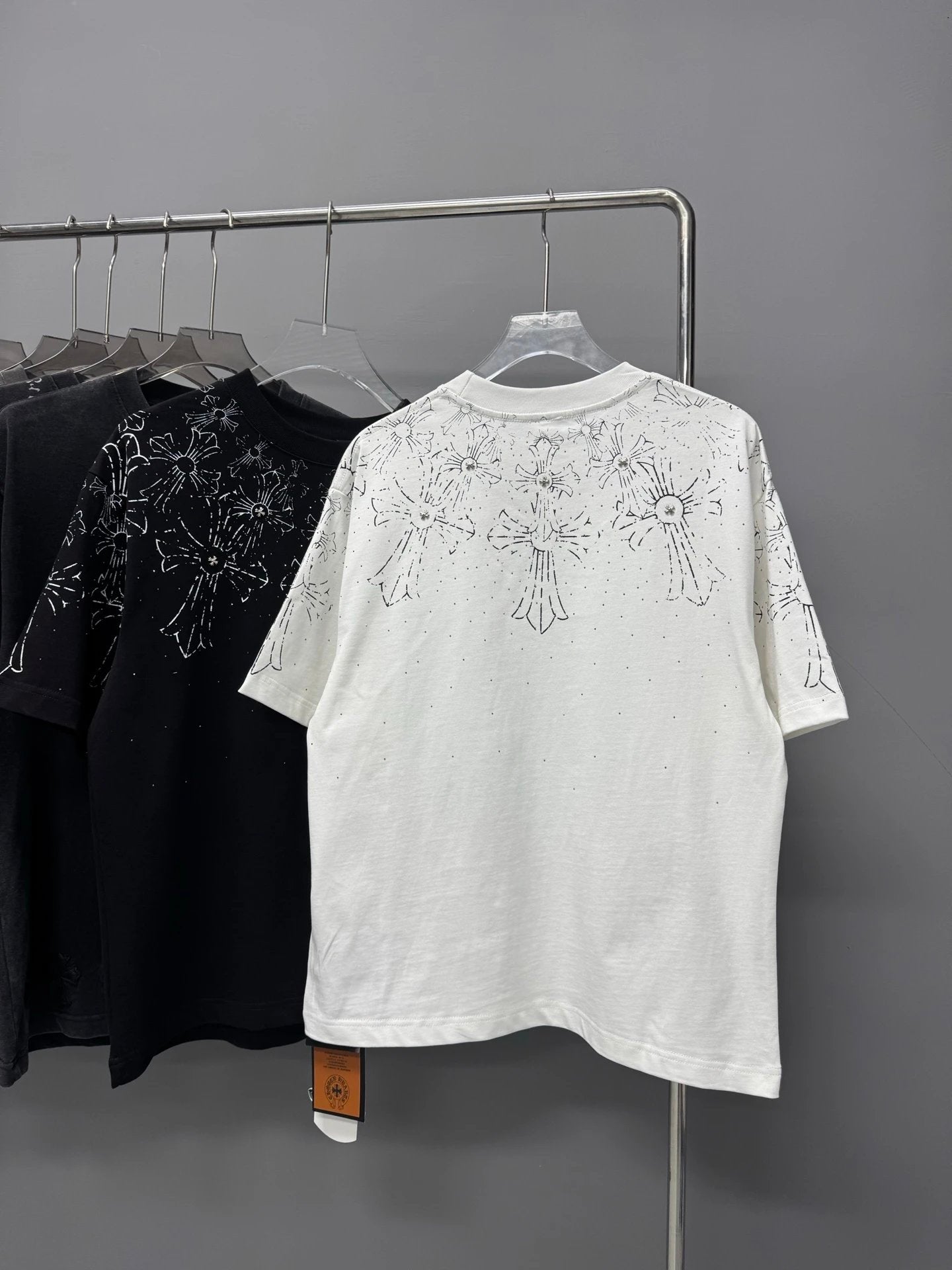 Chrome Hearts T-shirt Chest ironing logo round Neck Short Sleeve25ss New pure cotton T Unisex T-Shirt OS Loose Fit Base Shirt Top Half Sleeve T-Shirt