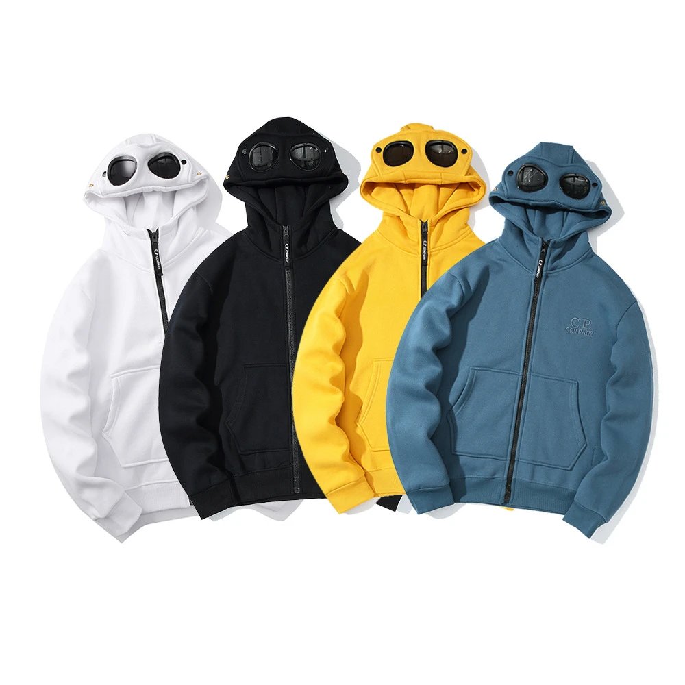 CP Company Hoodie Fashion Brand CP Glasses New Men's and Women's Couple's Glasses round Lens Zipper Hooded Sweater