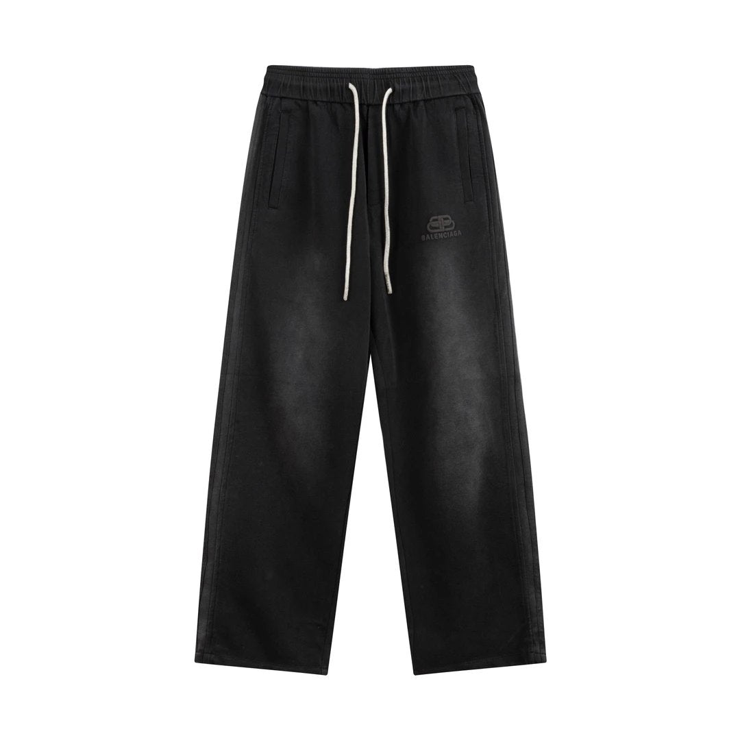 Balenciaga Sweatpants Double Blogo Vintage Straight-Leg Sweatpants Sports Pants Autumn Unisex Long Pants Drawstring Winter Loose Plus Size Casual Pants High Waist