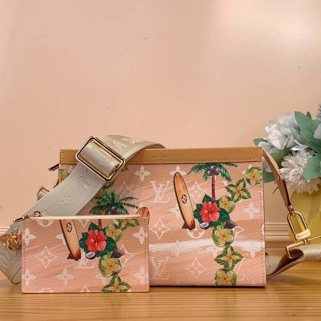 Louis Vuitton LV Men's Bag Top version 【Original High Version】M8346624New Summer Surfing Gaston Mini Handbag Two-in-One Messenger Bag Crossbody Shoulder Bag Men's and Women's Bags