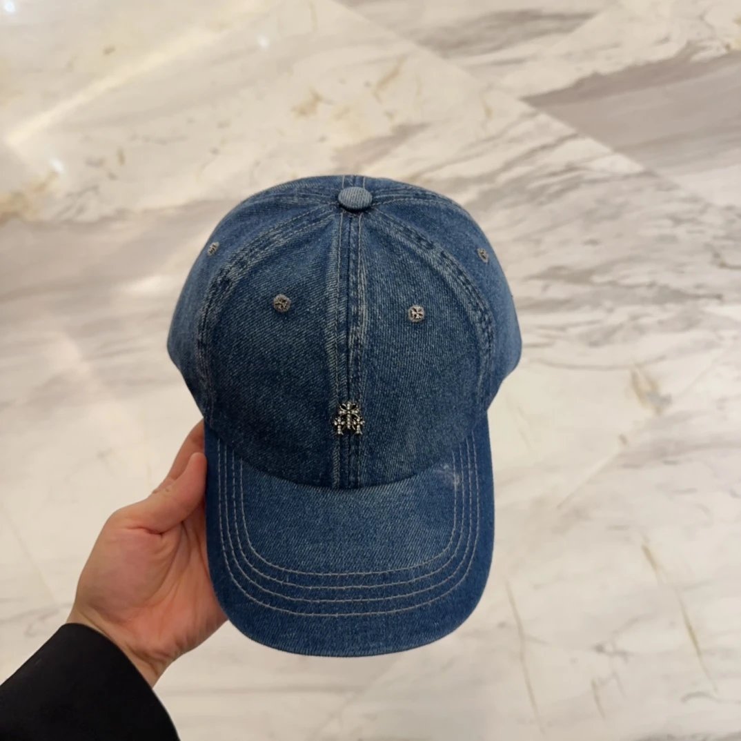 Chrome Hearts Hat Gold Label logo Baseball Cap Sunshade Sun Protection Duckbill Cap Slimming Face Curved Brim Versatile Large Head Circumference Sports Hat Unisex Couple Style