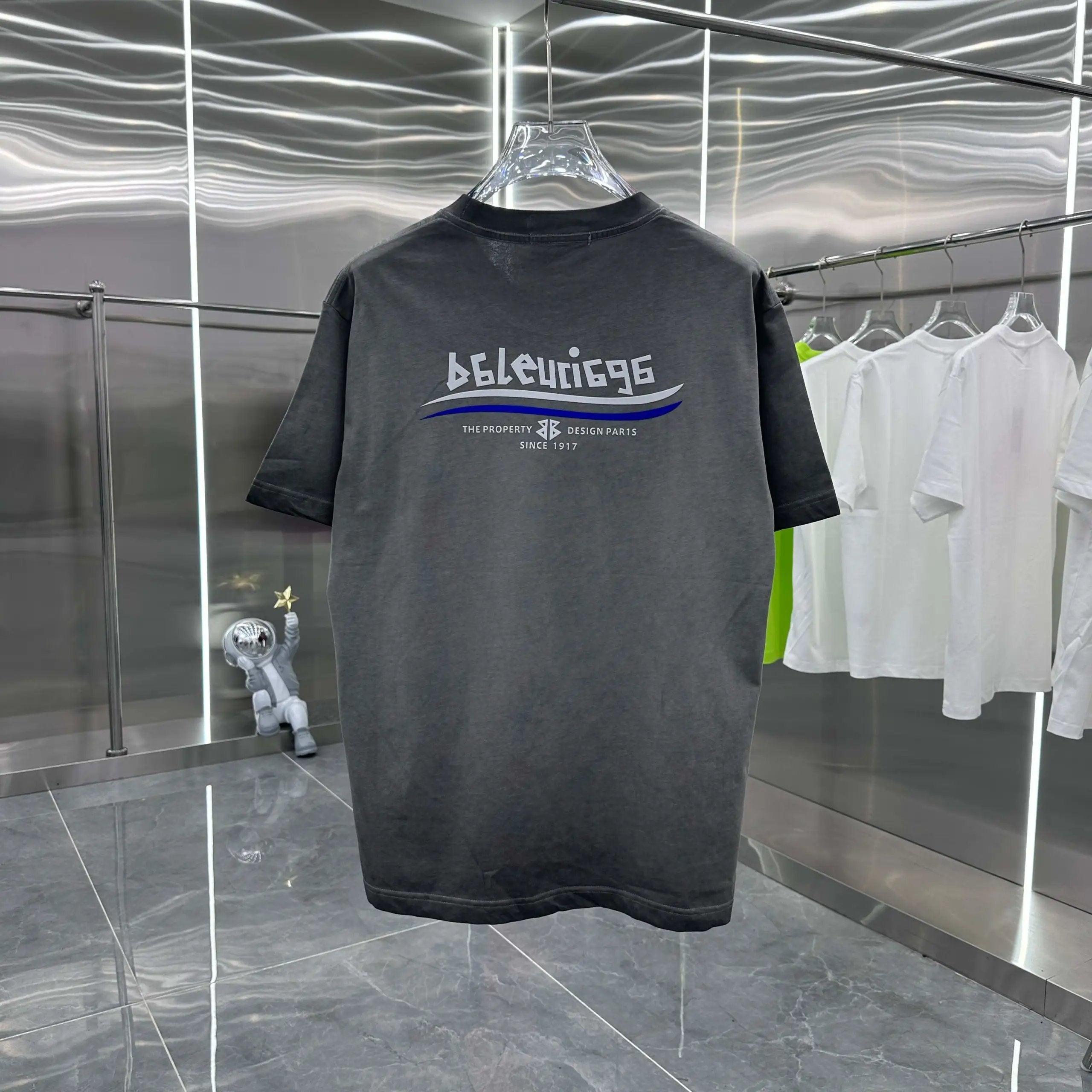 Balenciaga T-shirt Front and Rear Letter Printing logo round Neck Short Sleeve25ss New Pure Cotton Unisex Style T Casual T-Shirt Base Layer Shirt OS Loose Fit Half Sleeve Top Plus Size