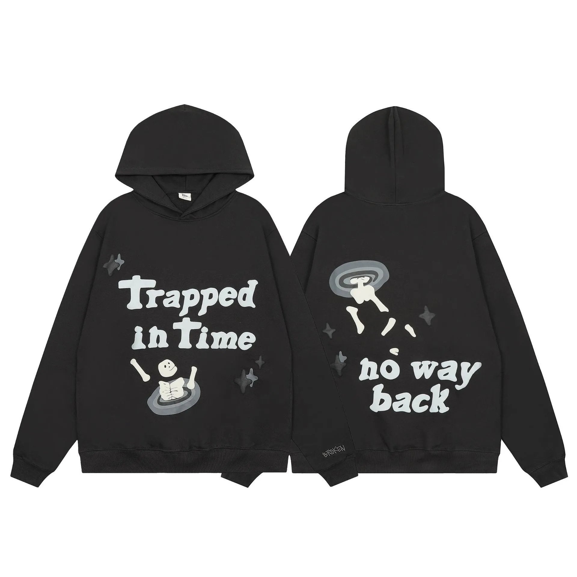 Broken Planet Market Hoodie American Fashion Brand Hip Hop Letters Printing plus Velvet Couple Models All-Match Hoodie-CY