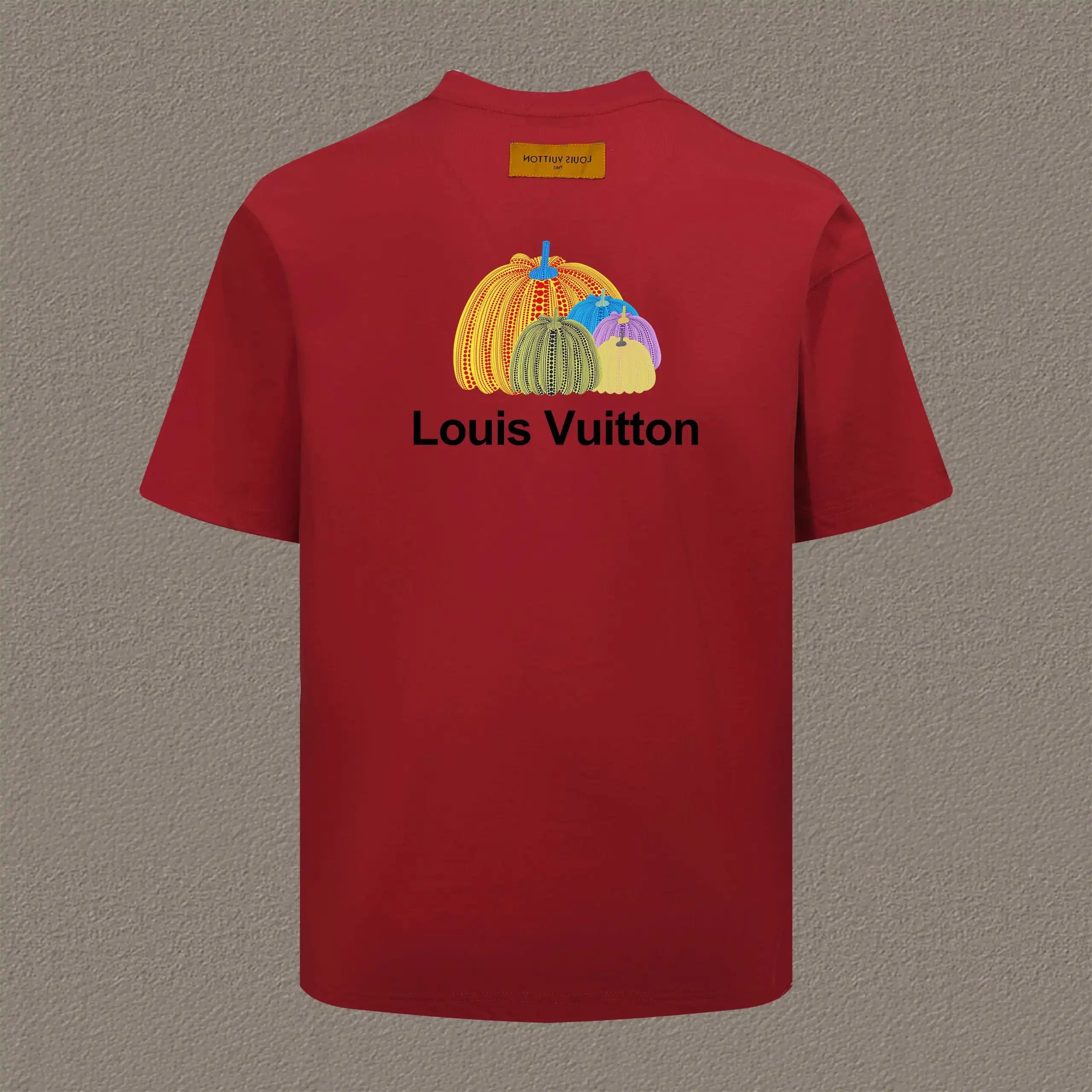 Louis Vuitton LV T-shirt Grass-Grown Mi Jian Series Back Print logo round Neck Short Sleeve25ss New pure cotton T Unisex T-Shirt OS Loose Fit Base Shirt Top Half Sleeve T-Shirt