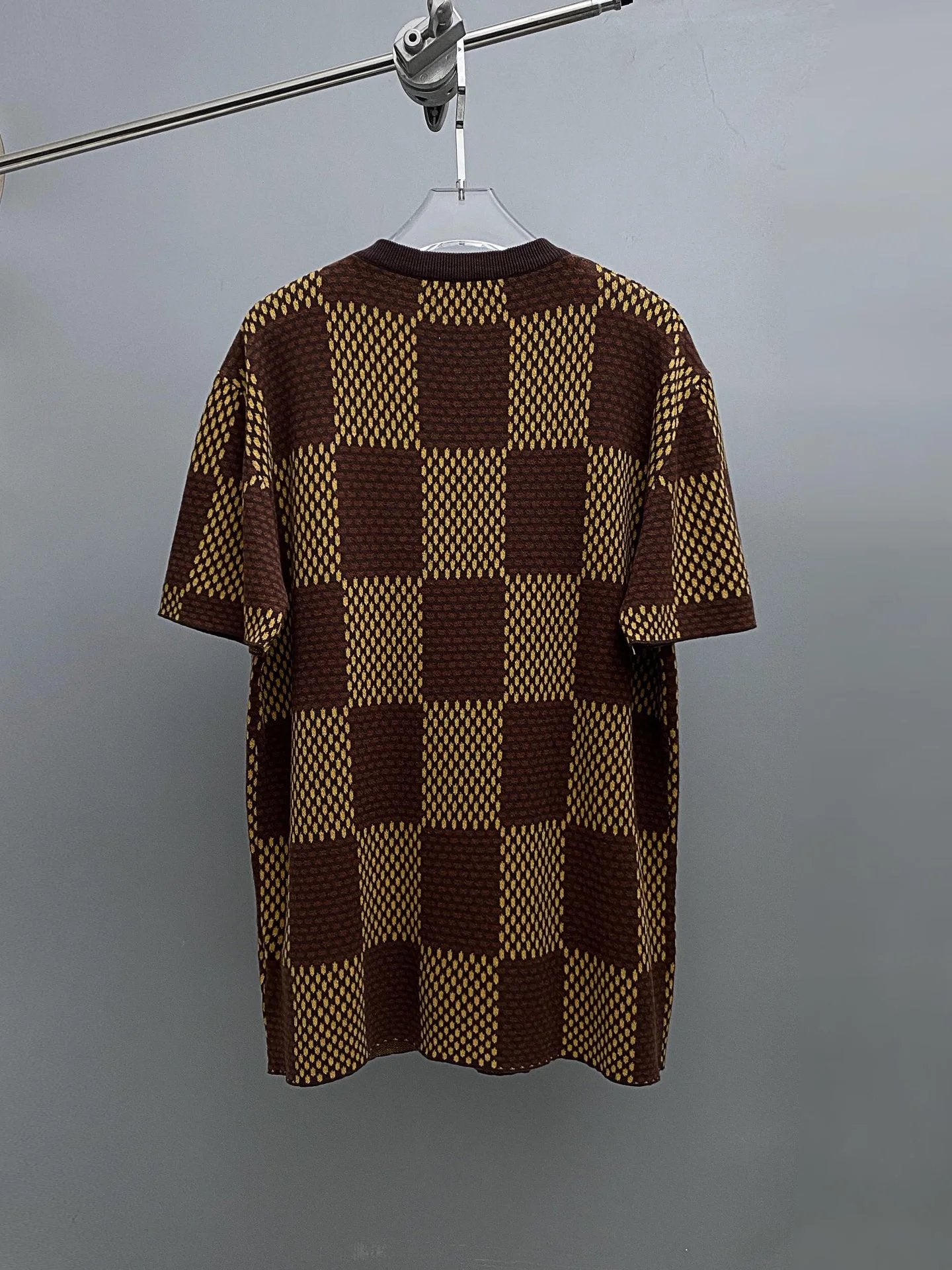 Louis Vuitton LV T-shirt Checkerboard Rhinestone Embroidery Brand logo Letter Knit Sweater Crew Neck Short Sleeve25ss New pure cotton T Unisex T-Shirt OS Loose Fit Base Shirt Top Half Sleeve T-Shirt