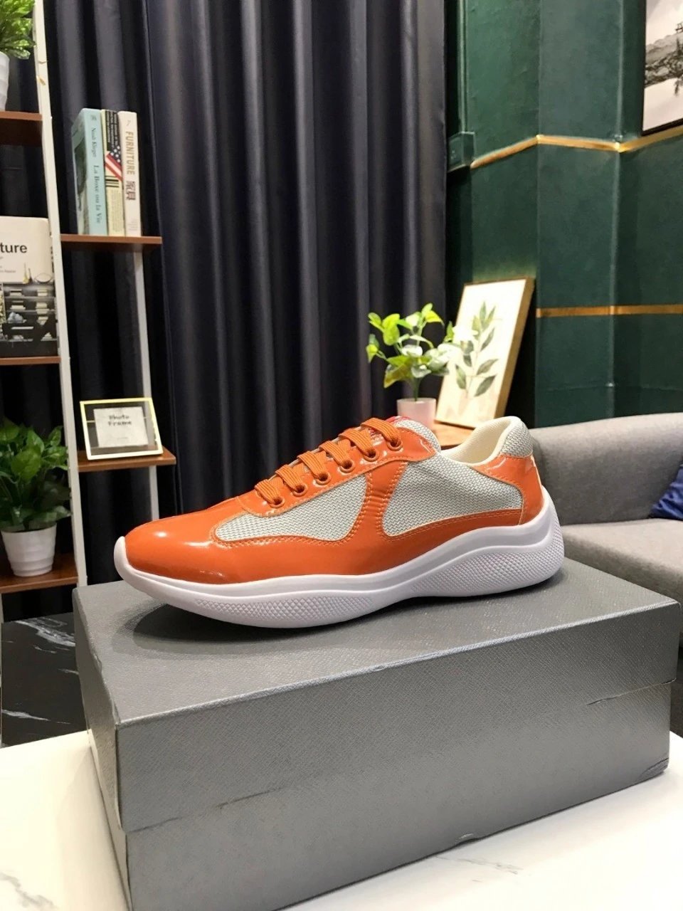 PRADA Shoes Summer in Stock Blue Flat Heel Leisure Low Top Fashion Shoes round Toe All-Matching Foreign Trade Shoes cf26