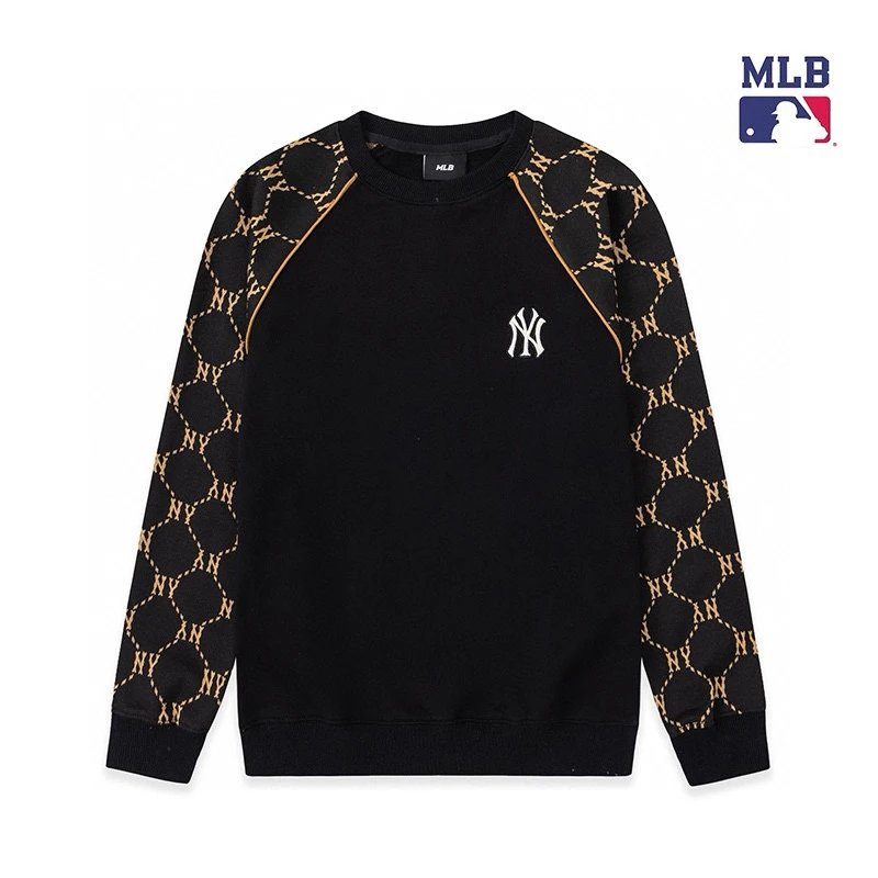 MLB Hoodie Top Version Counter Same Style Pure Cotton Crew Neck Pullover Sweatshirt Top Men and Women Same Style Casual