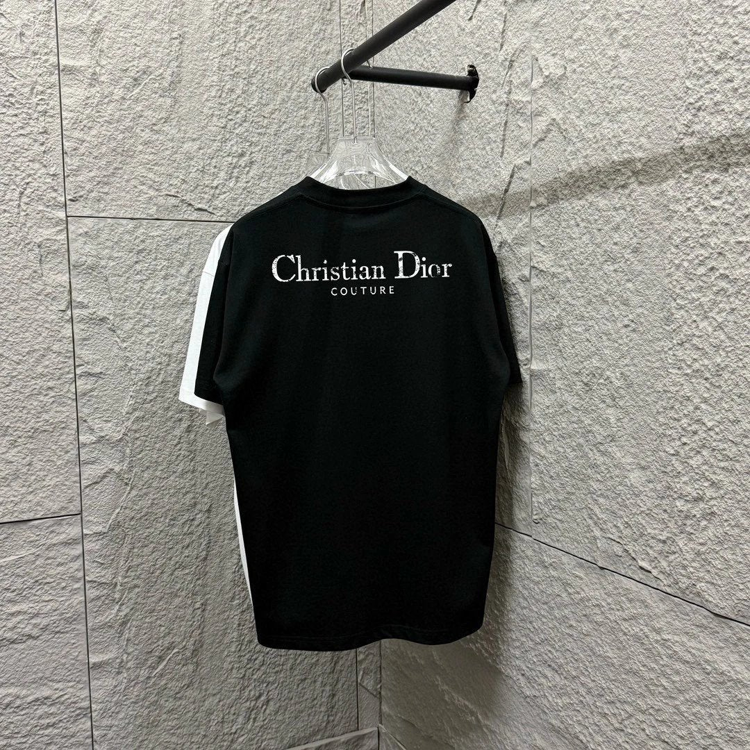 Dior T-shirt Backside Letter Print logo round Neck Short Sleeve25ss New Pure Cotton Unisex Style T T-shirt OS Loose Fit Base Shirt Half Sleeve T-Shirt Top Half Sleeve