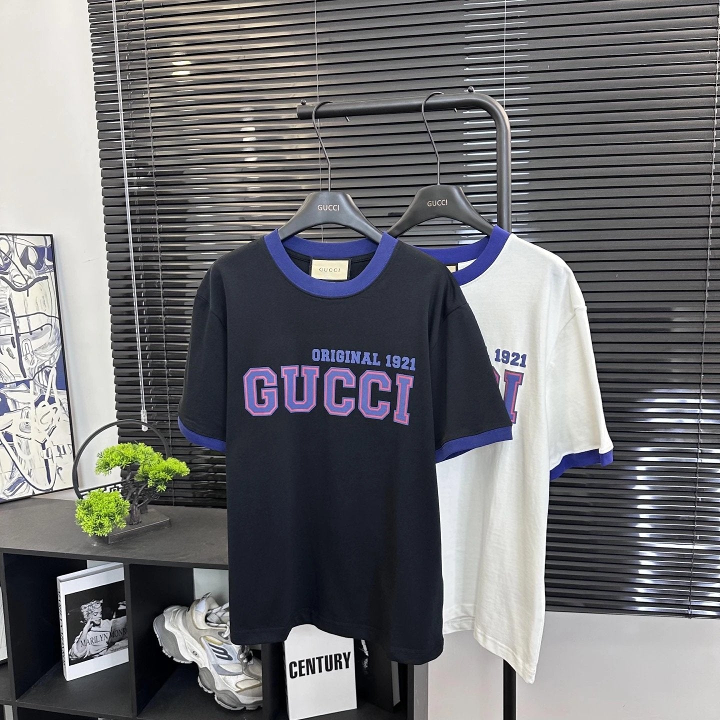 Gucci T-shirt 1921Commemorative Edition Letter Foam Print logo round Neck Short Sleeve25ss New Pure Cotton Unisex Style T T-shirt OS Loose Fit Base Shirt Top Half Sleeve T-Shirt