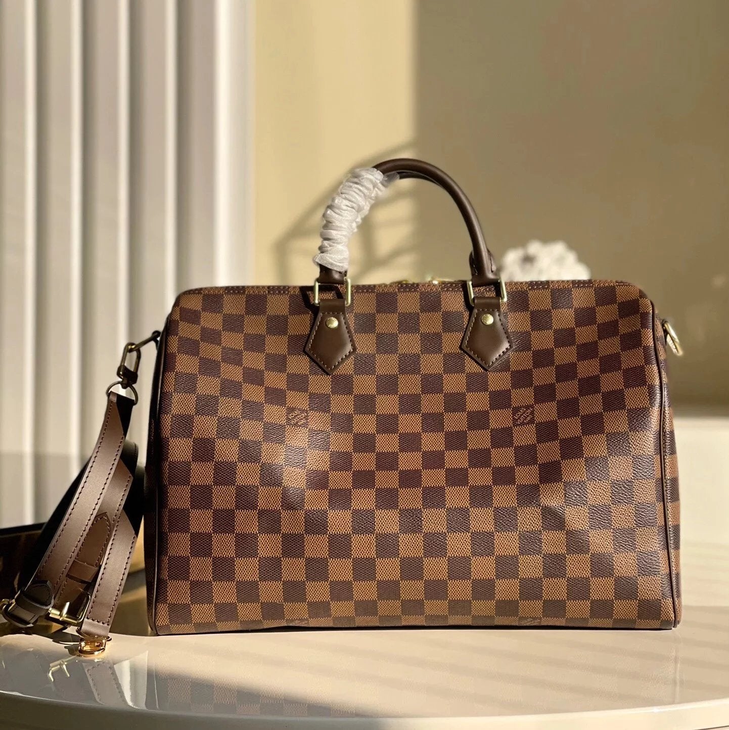 Louis Vuitton LV Women's Bag 【Version】M41112Required S*PEEDY25Presbyopic Pillow Bag M41113speed30Handbag M41112Checkerboard N41367Shoulder Messenger Bag Handbag Shoulder Bag Messenger Bag Women's Bag N42373White Plaid M41106Large Size40