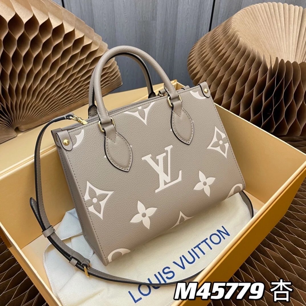 Louis Vuitton LV Women's Bag Top version Early Spring New Small Size Classic Floral Tote Bag Mummy Bag Shoulder Portable Messenger Shopping Bag New Small Size25cm Gray Black