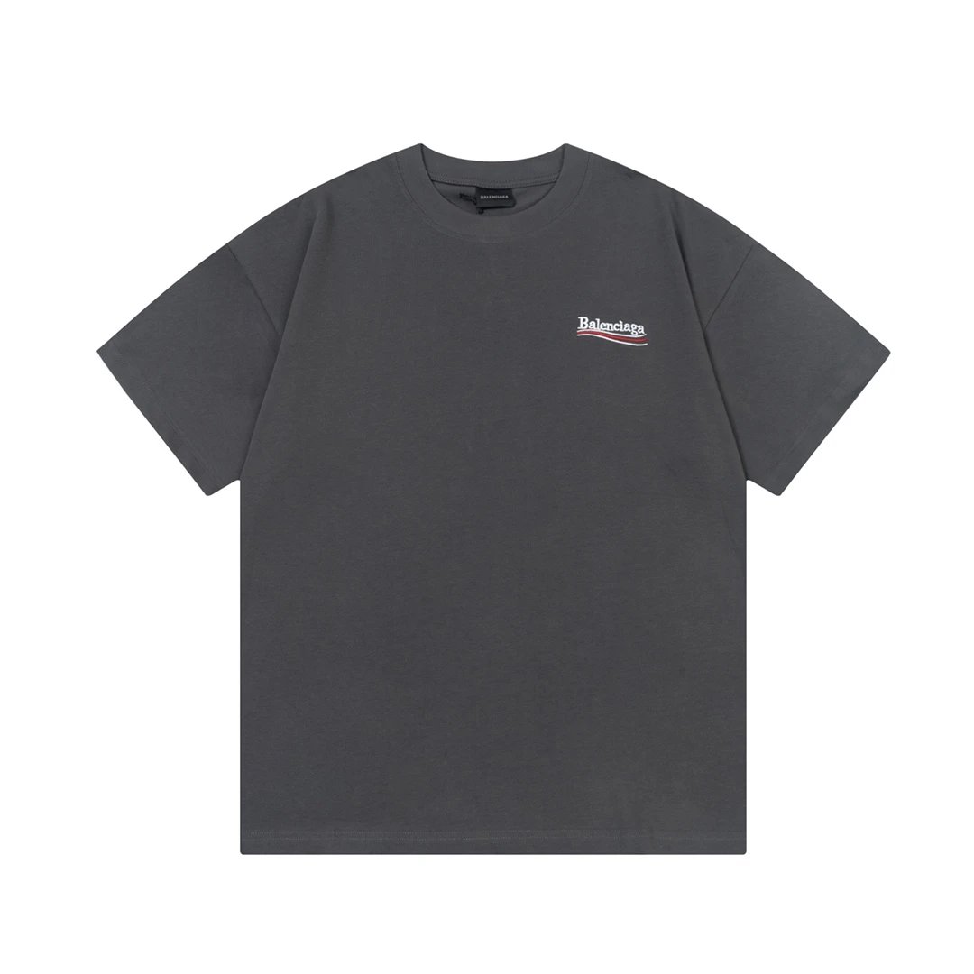 Balenciaga T-shirt Coke Wave Print on the Chest logo round Neck Short Sleeve25ss New Pure Cotton Unisex Style T T-shirt OS Loose Fit Base Shirt Top Half Sleeve T-Shirt