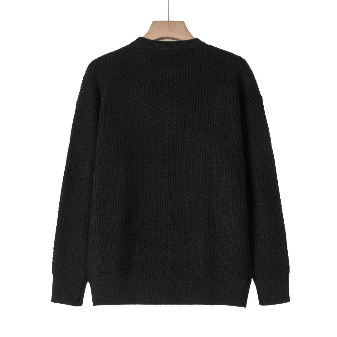 LOEWE Sweater Knitted Screen Printing Large logo Round Neck Sweater Long Sleeve Thickened Lazy Style Unisex Loose Knit Top Coat Versatile Casual Wearable Inside and Outside