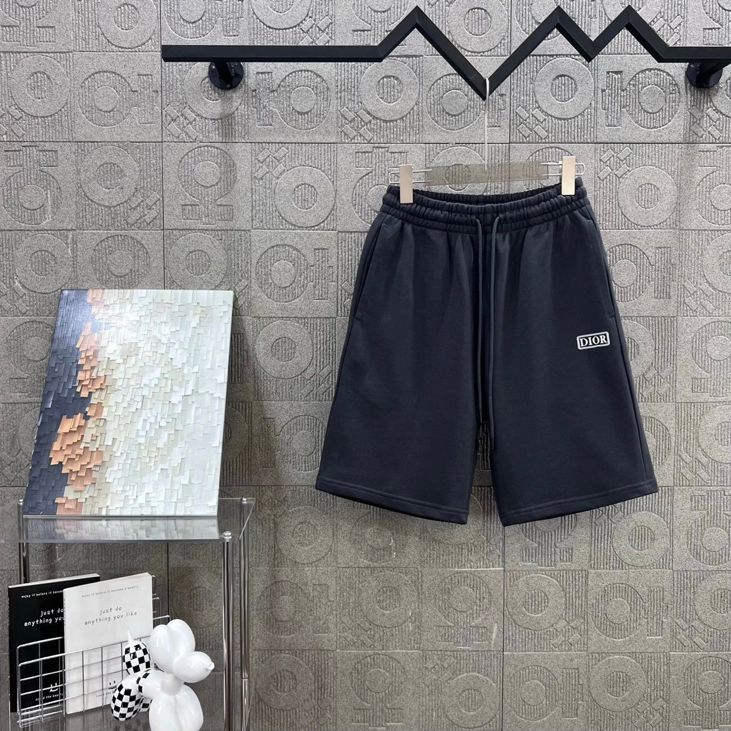 Dior shorts Front Body 3D Glue Letters logo Five-point Shorts25ss New Drawstring Casual Pants for Men and Women, Summer Style5Two-in-One Casual Sweatpants Pure Cotton Joggers