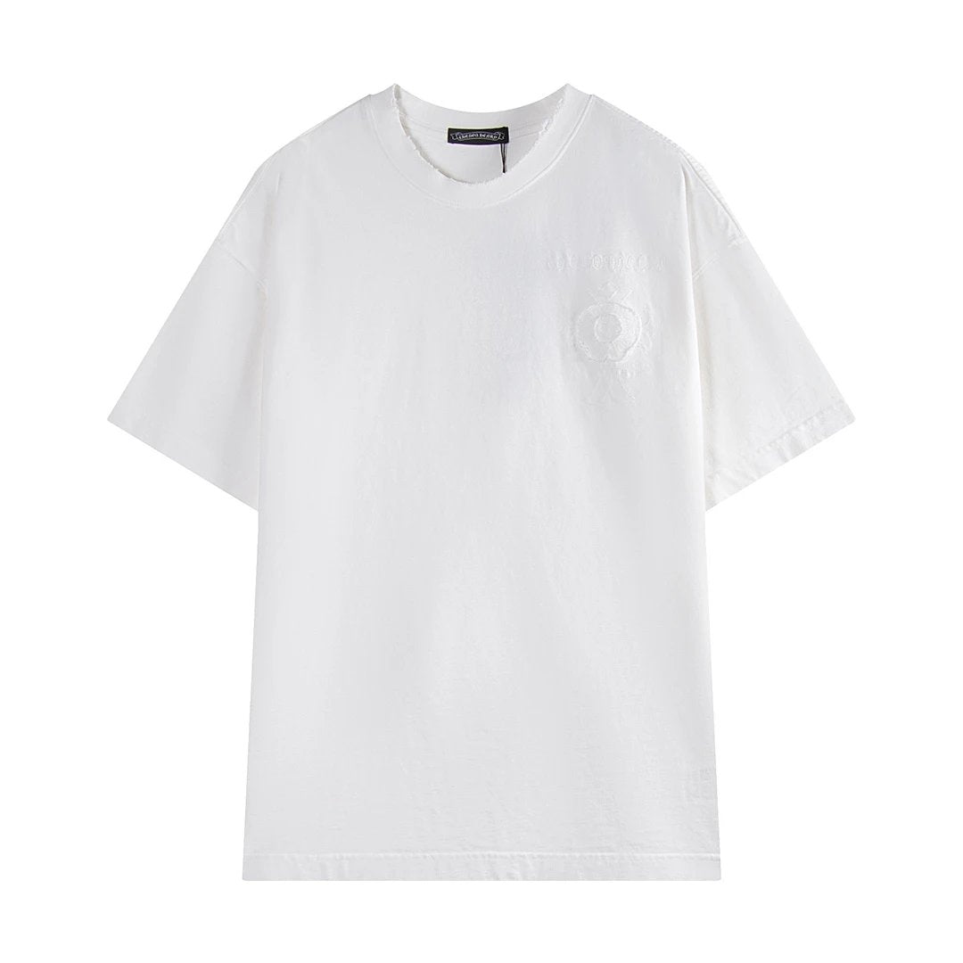 Chrome Hearts T-shirt Horseshoe Patch logo round Neck Short Sleeve25ss New Pure Cotton Unisex Style T T-shirt OS Loose Fit Base Shirt Short Sleeve T-Shirt Top