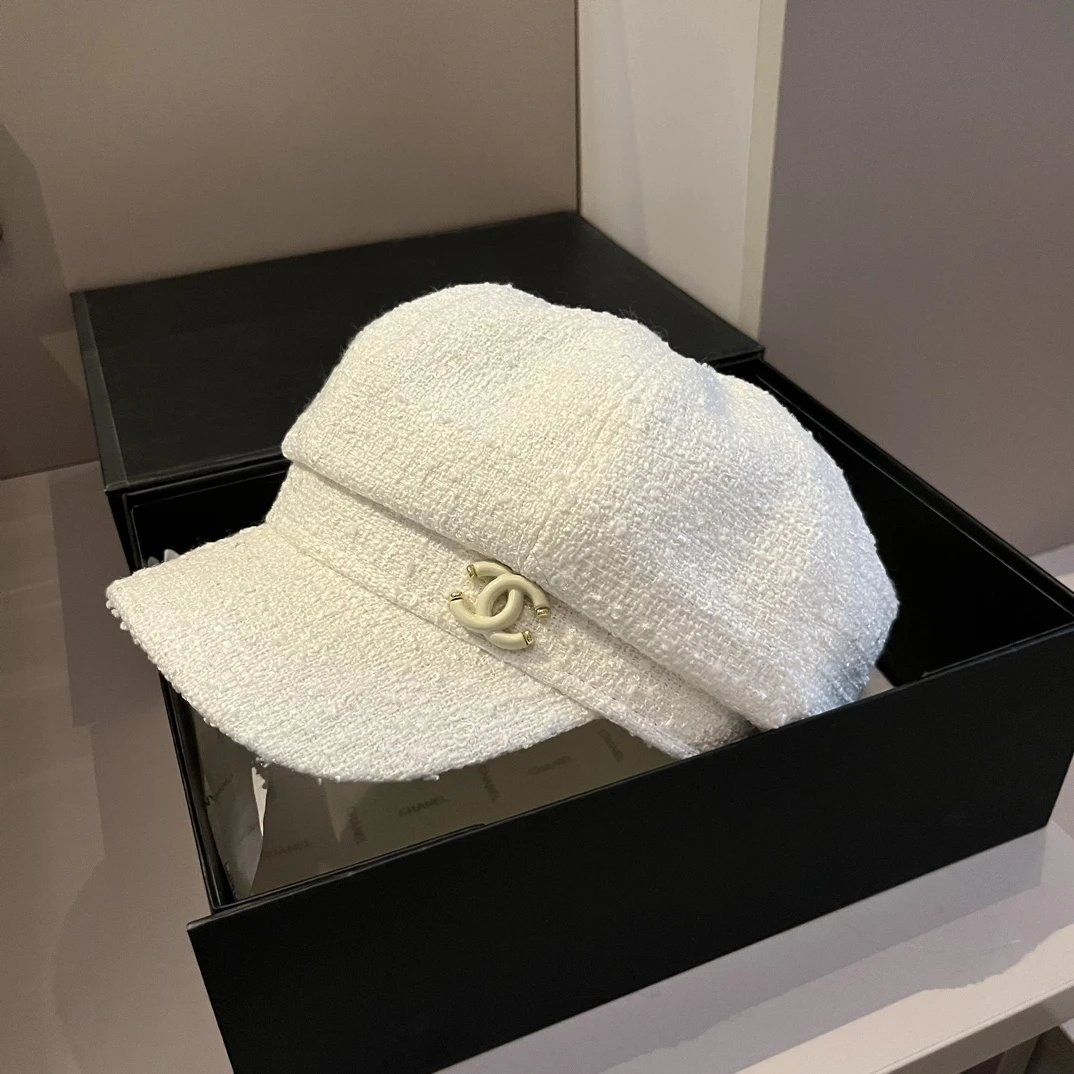 Chanel Hat Hat High Quality2024New Octagonal Pumpkin Hat,Painter cap,Head Circumference57cm
