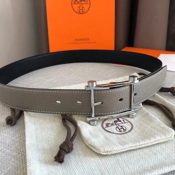 Hermes Belt Top version Double-Sided Imported First Layer Cowhide Double-Sided Belt Leather Unisex Belt Business Casual All-Match Pant Belt3.2Centimeter Wide