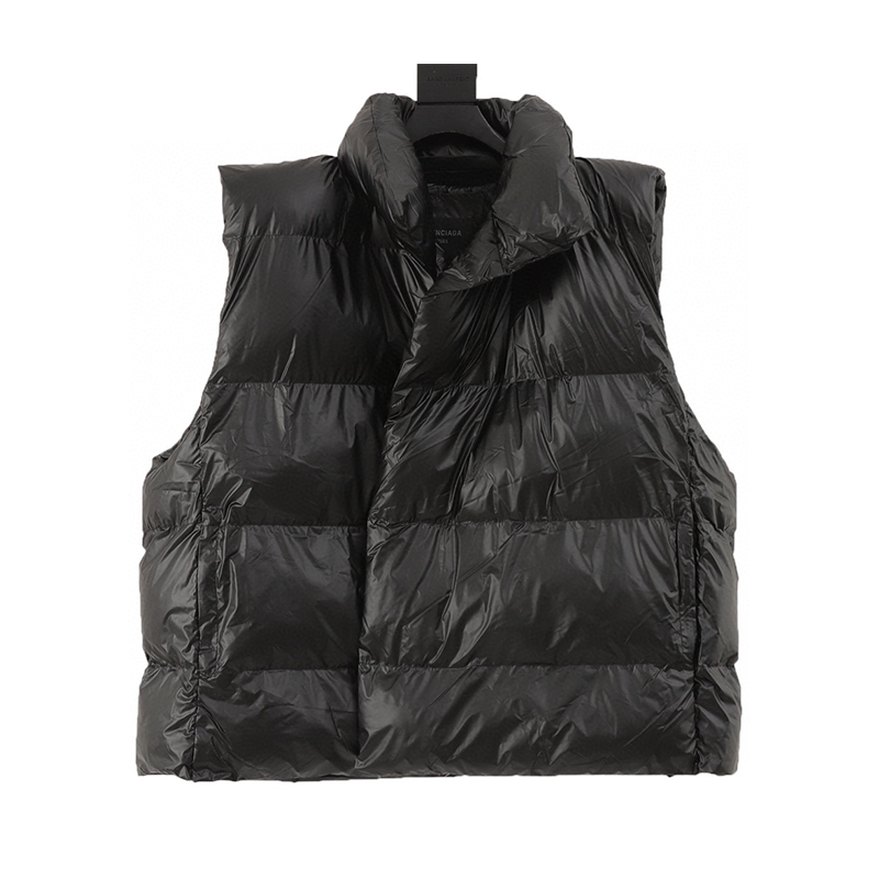 Balenciaga Down Jacket 24FW Back Neck Letter Embroidered Cotton-Padded Vest for Men and Women