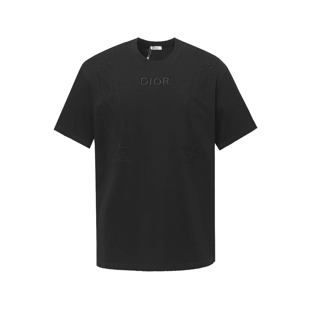 Dior T-shirt 3D Letter Embroidery on the Chest logo round Neck Short Sleeve25ss New pure cotton T Unisex T-Shirt OS Loose Fit Base Shirt Top Half Sleeve T-Shirt