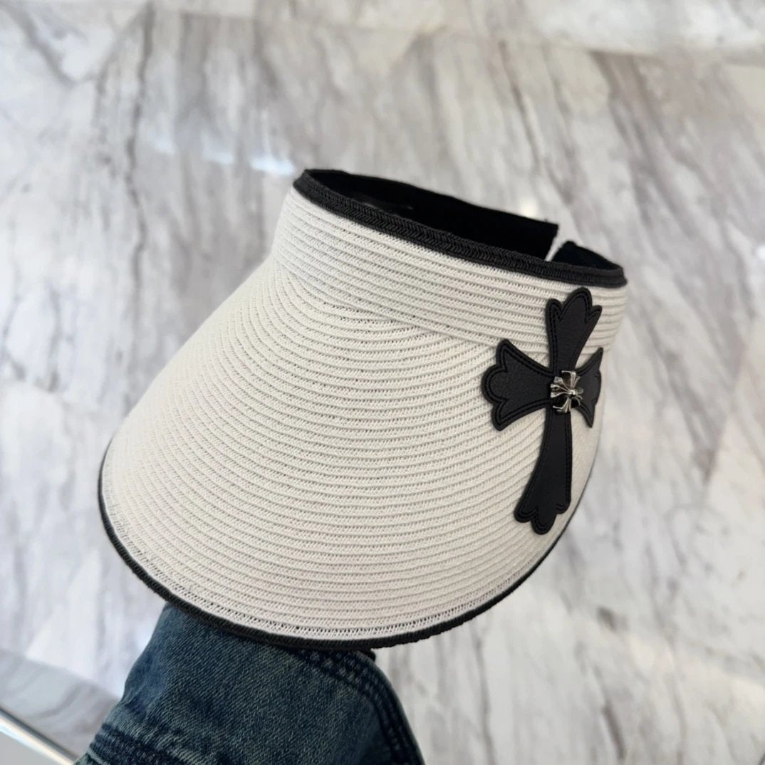 Chrome Hearts Hat Delicate Metal logo Baseball Cap Sunshade Sun Protection Duckbill Cap Unisex Couple Style Large Head Circumference Slimming Face Curved Brim Versatile Sports Hat