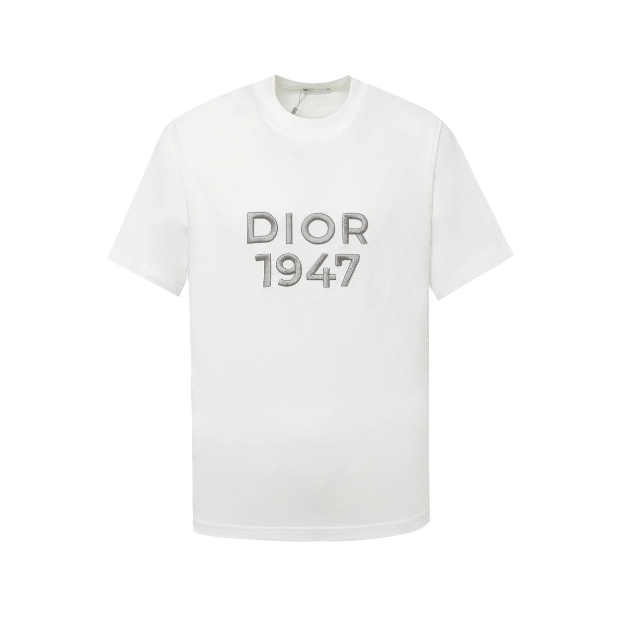 Dior T-shirt 1947Patterned Embroidered Letter Crew Neck Short Sleeve Pure Cotton T T-shirt OS Loose Fit Unisex Base Shirt Summer New Casual Simple T-Shirt