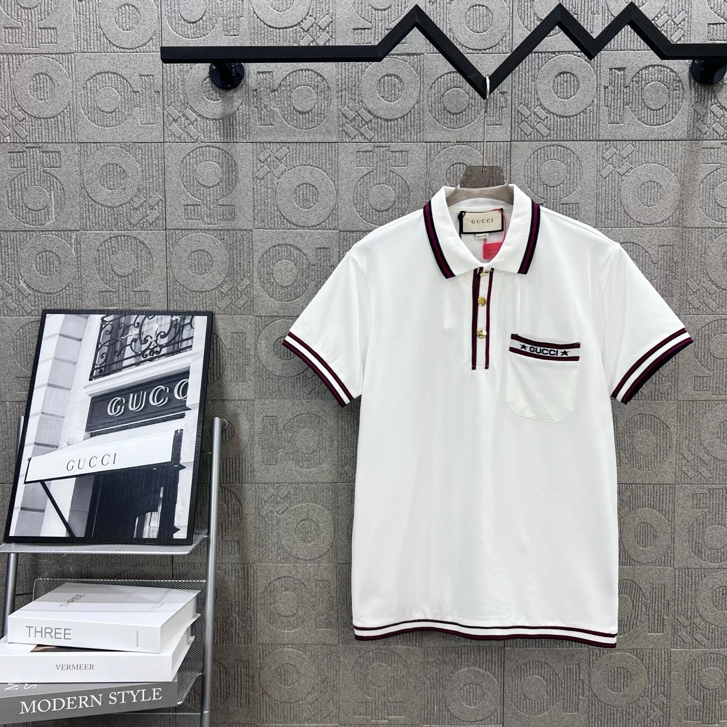 Gucci T-shirt Chest Letters logo Embroidery POLO Shirt Lapel Short Sleeve25ss New Unisex Style OS Loose T Summer Half Sleeve Business Shirt Plus Size T-Shirt