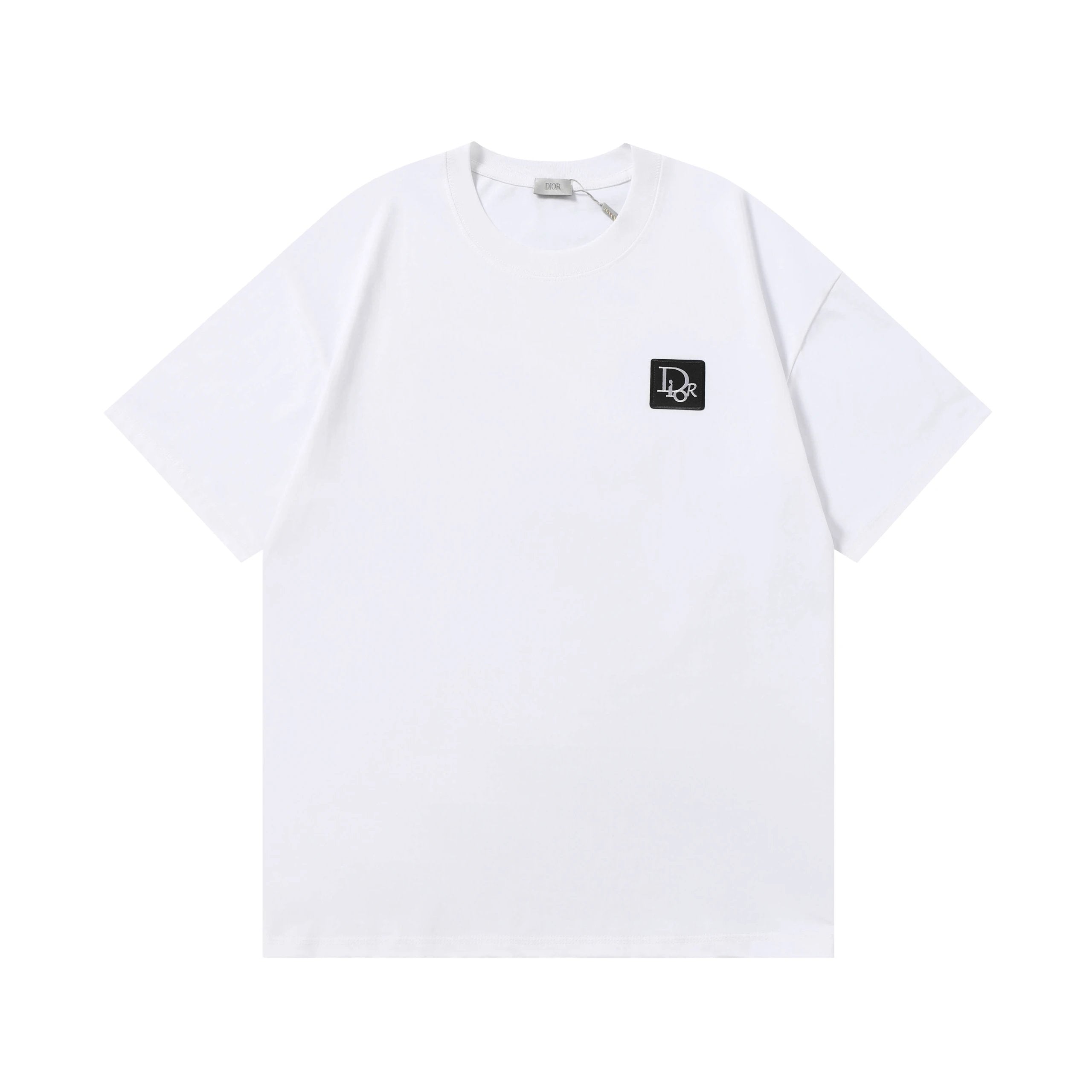 Dior T-shirt Chest Letter Embroidery logo round Neck Short Sleeve25ss New Pure Cotton Unisex Style T Casual T-Shirt Base Layer Shirt OS Loose Fit Half Sleeve Top Plus Size