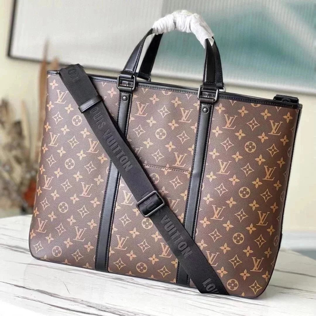 Louis Vuitton LV briefcase Top version **Original Order M45733Week-EndTote Men's Bag Shoulder Messenger Handbag Tote Bag Briefcase Computer Bag Large Business Casual Backpack