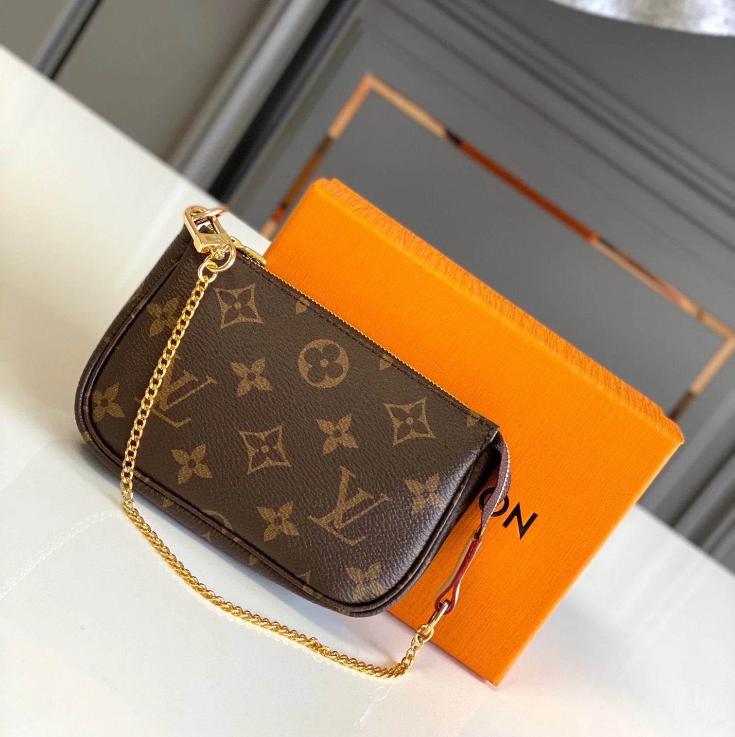 Louis Vuitton LV Women's Bag Top version Mid-Ancient Presbyopic Mahjong Bag Zipper Style Small Shoulder Bag Underarm Bag Coin Purse Hand Bag Handbag Shoulder Bag Messenger Bag Women's Bag Women's Bag M40712M82766M80349M58009New Purple Printing Matcha Gree
