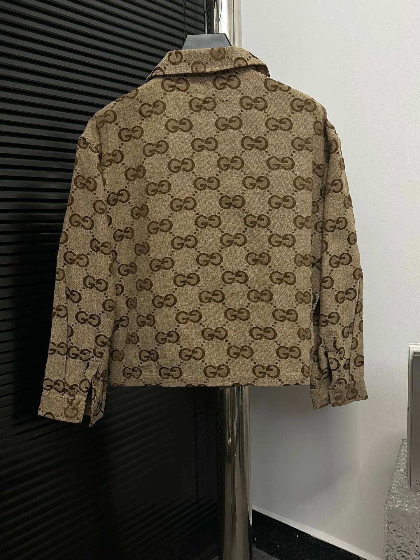 Gucci Jackets 24FW Double G Small Jacquard Lapel Long Sleeve Shirt Unisex Versatile Business Casual Slim Fit Jacket