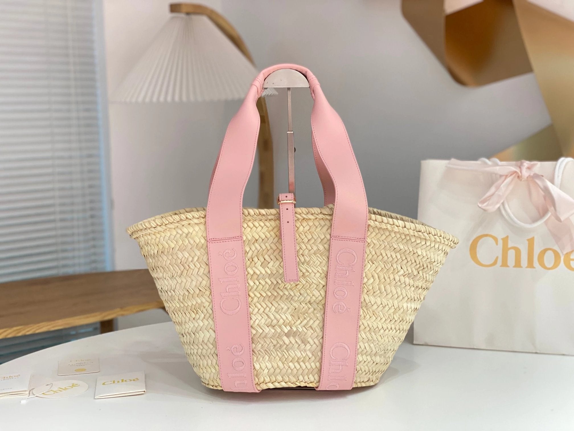 Chloe Bag Top version 【Original Version】23Summer New Straw Bag Woven Tote Bag Vegetable Basket Bag Handbag New Women's Bag Beach Bag woody Woven Basket Bag Straw Bucket Bag