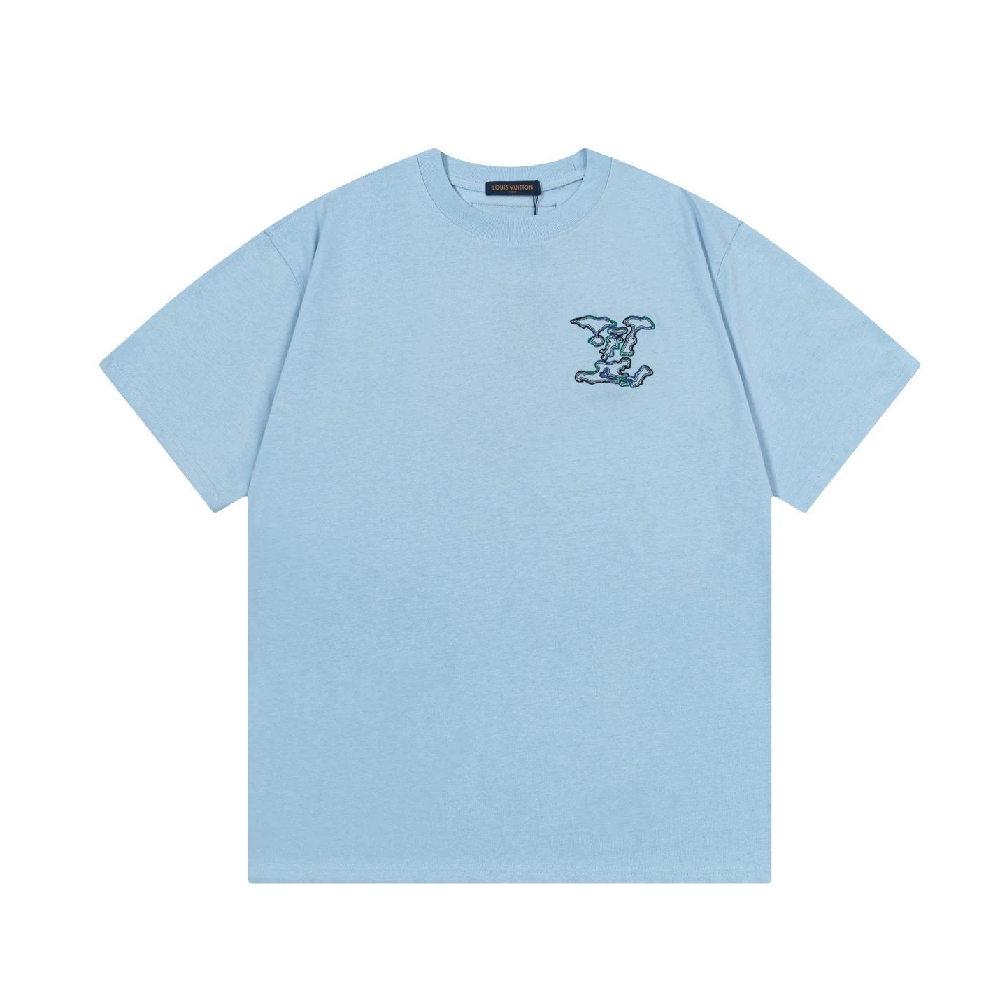 Louis Vuitton LV T-shirt Letter Cloud Embroidery on the Chest logo round Neck Short Sleeve25ss New pure cotton T Unisex T-Shirt OS Drop Shoulder Loose Fit Base Shirt Top T-Shirt Short Sleeve
