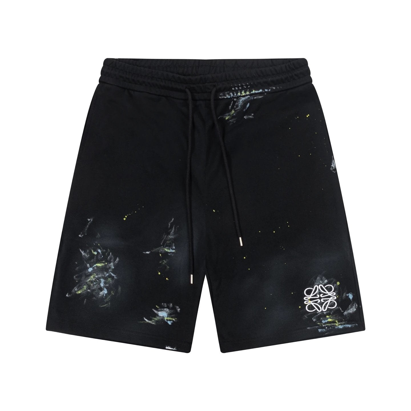 LOEWE Shorts Front Letter Embroidery with Hand-drawn Graffiti Print logo Five-point Shorts25ss New Drawstring Casual Summer Pants5Two-in-One Casual Sweatpants for Men and Women, Pure Cotton Joggers