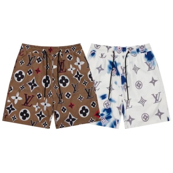 Louis Vuitton LV Shorts Full Print Rendering logo Beach Shorts Five-Point Shorts os Loose Quick-Dry Unisex Casual Trendy Brand Big Shorts25ss New Product5Pants