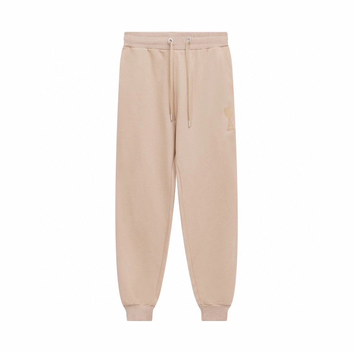 Ami Sweatpants Top Version Embroidered Ankle-Tied Men's and Women's Same Casual Sports Trousers Pants