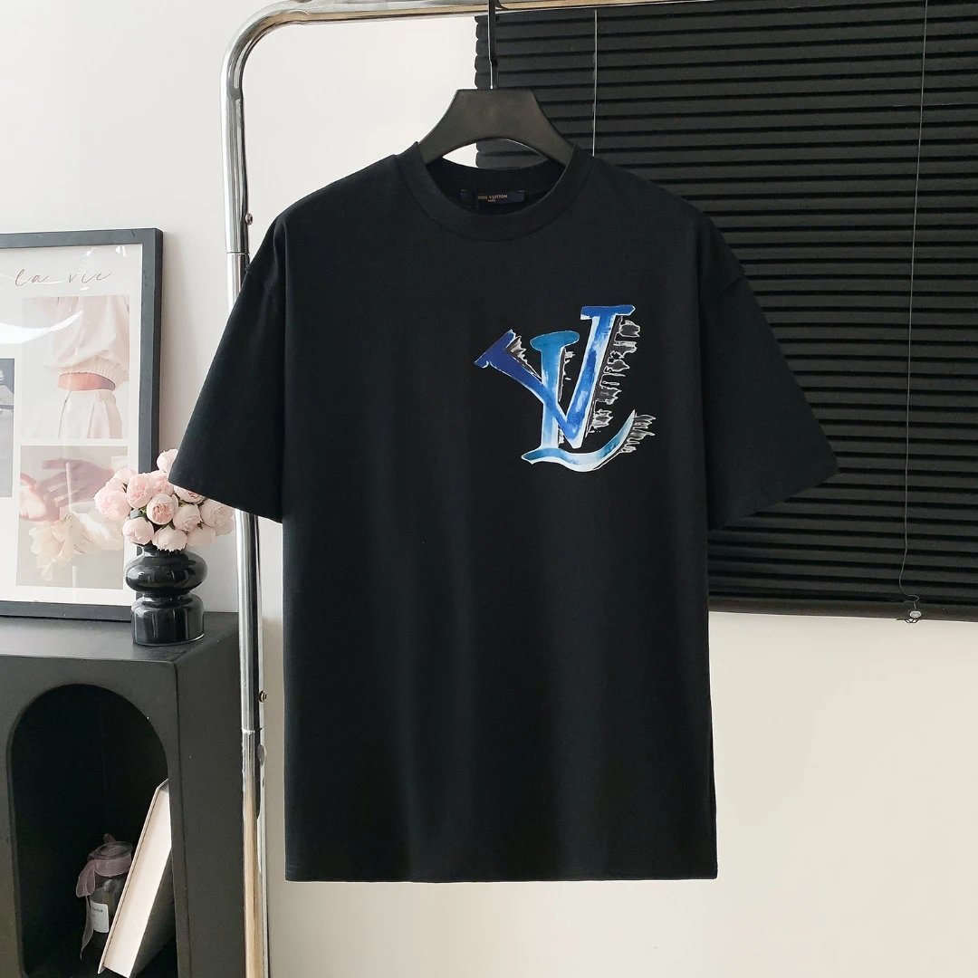 Louis Vuitton LV T-shirt Back Graffiti Rabbit Print logo round Neck Short Sleeve25ss New pure cotton T Unisex T-Shirt OS Loose Fit Base Shirt Top Half Sleeve T-Shirt