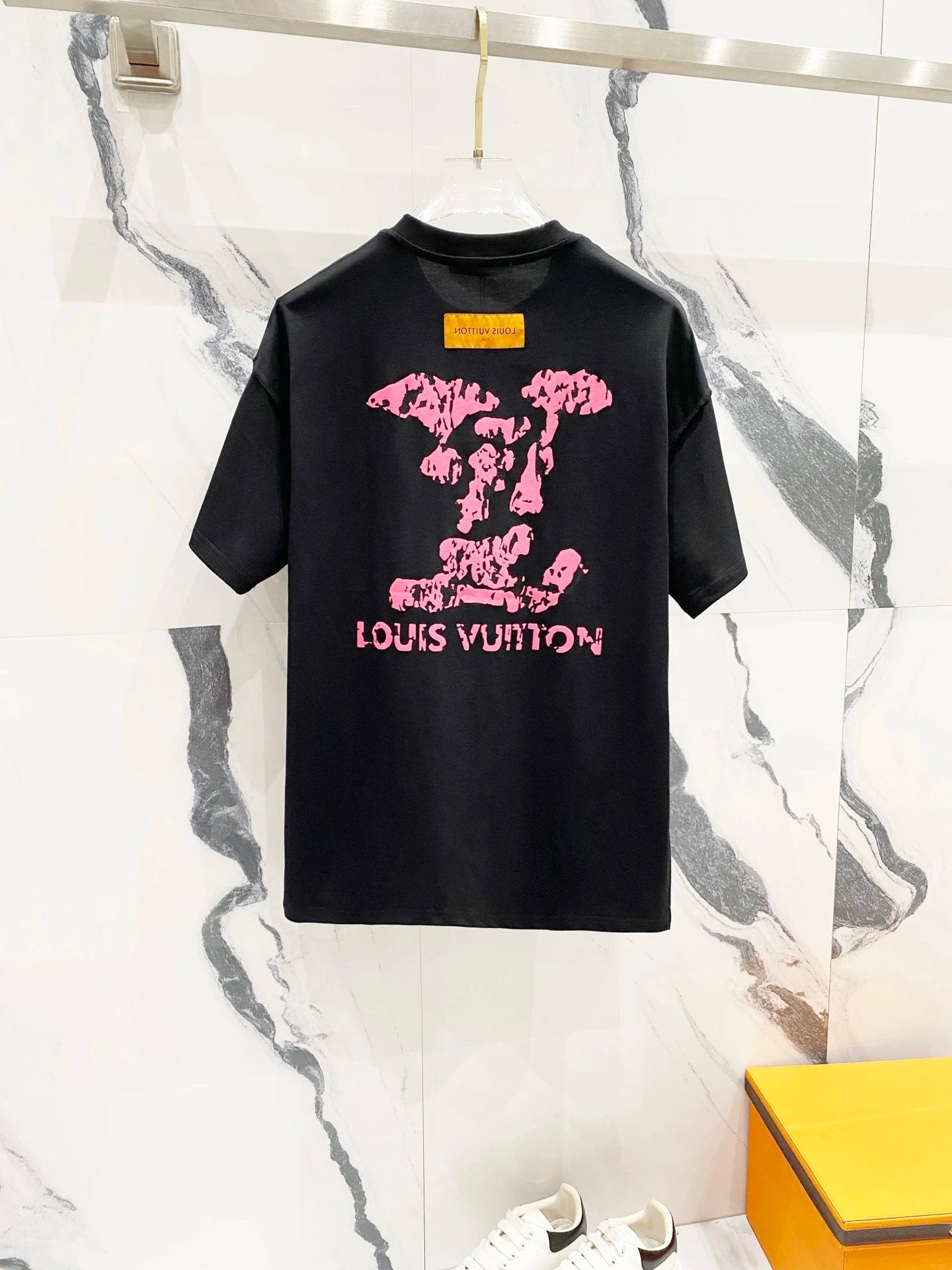 Louis Vuitton LV T-shirt Back Foam Cloud Letter Print logo round Neck Short Sleeve25ss New pure cotton T Unisex T-Shirt OS Drop Shoulder Loose Fit Base Shirt Top T-Shirt Short Sleeve