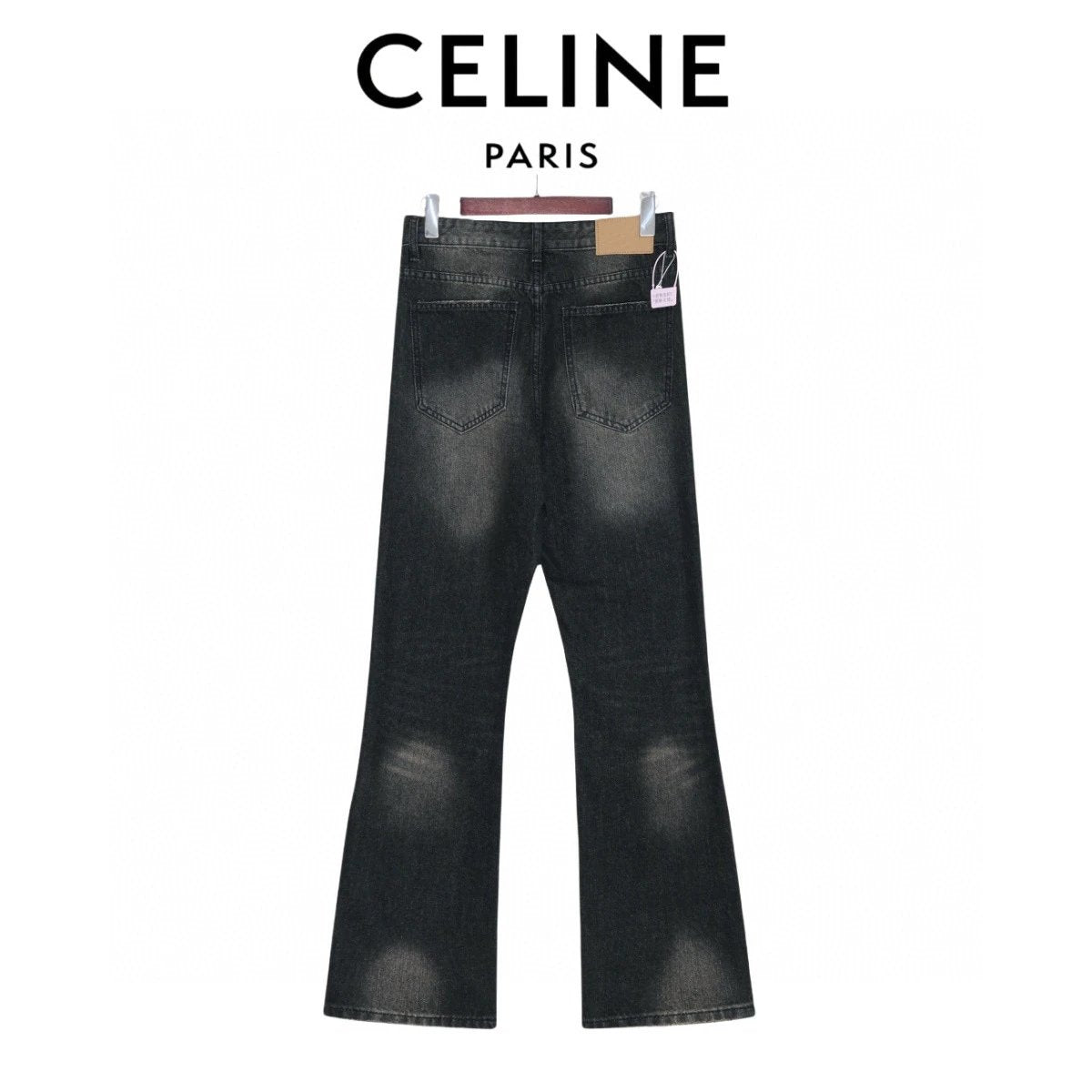 Celine Jeans Classic Design logo25ss Spring Summer New Straight Leg Jeans Unisex Slim Fit Long Pants Loose