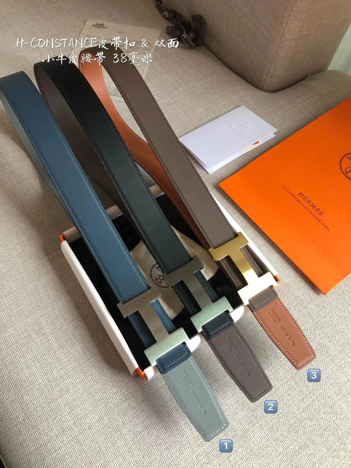 Hermes Belt Top version Men's Women's Belt Genuine Leather Double-Sided Belt Italy Imported First Layer Cowhide Leather Pure Original Leather Pure Steel Buckle h Home Pant Belt