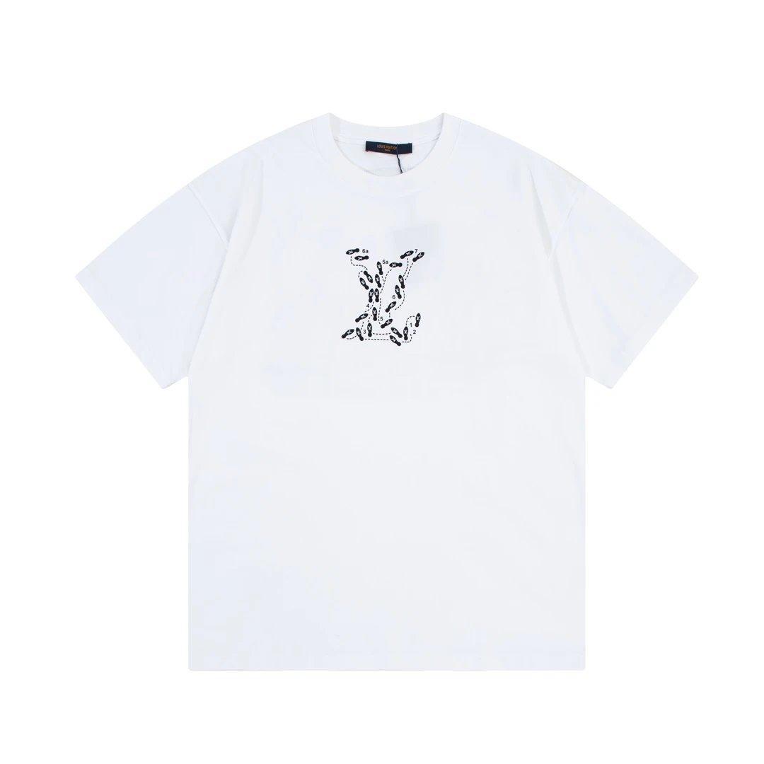 Louis Vuitton LV T-shirt Chest Print logo round Neck Short Sleeve25ss New Pure Cotton Unisex Style T T-shirt OS Loose Fit Base Shirt Short Sleeve T-Shirt Top